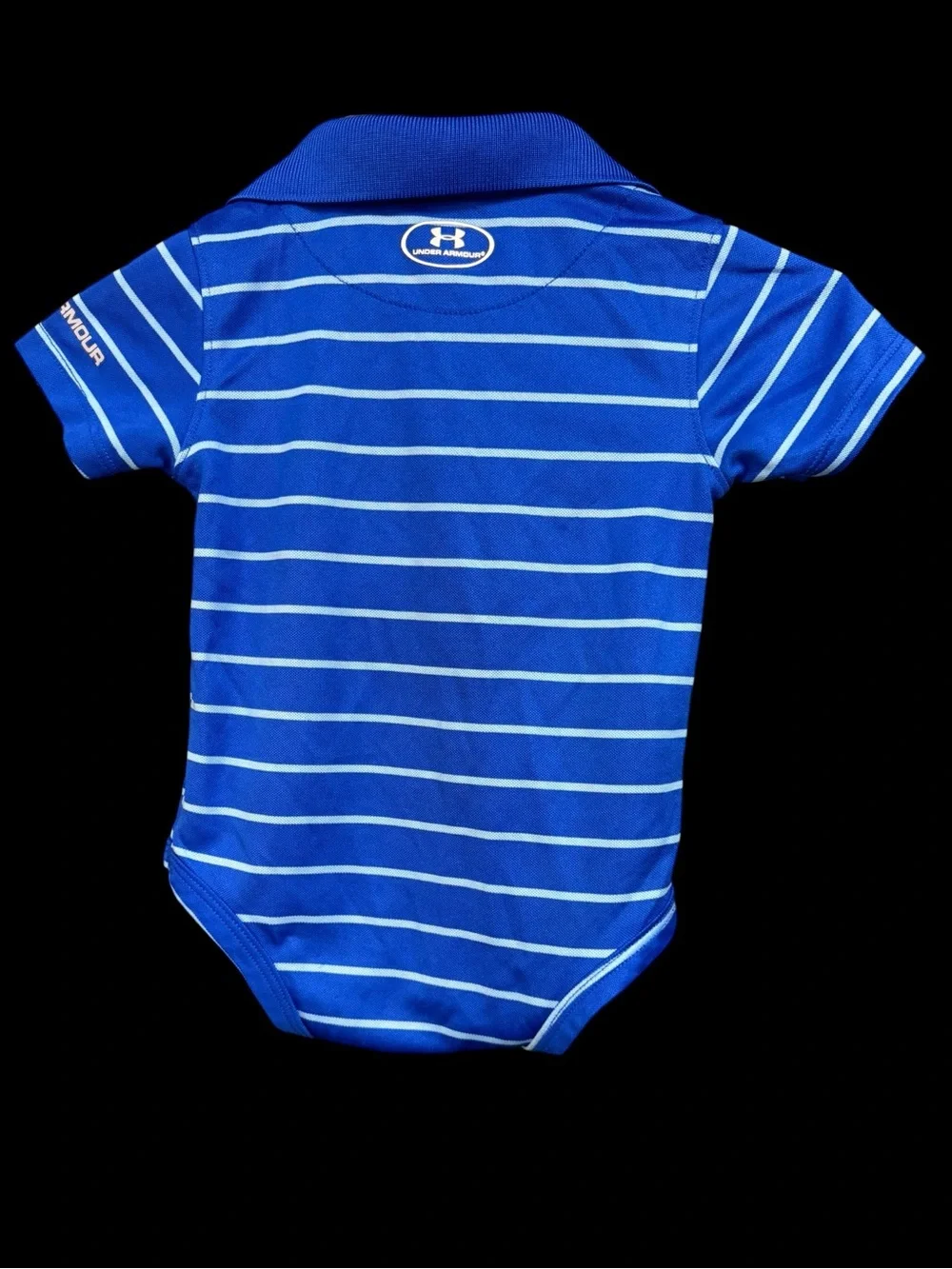 Under Armour Royal Blue & White Striped Polo Baby Bodysuit